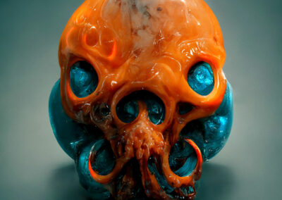 Octopus Skull - sculpted marble