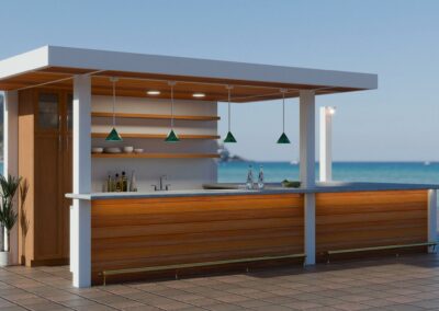 Bar with integrated hot tub - Malibu, CA